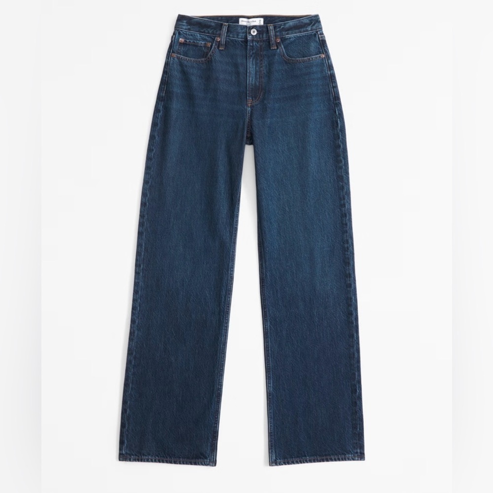 Abercrombie & Fitch Dark Blue Wide Leg Jeans